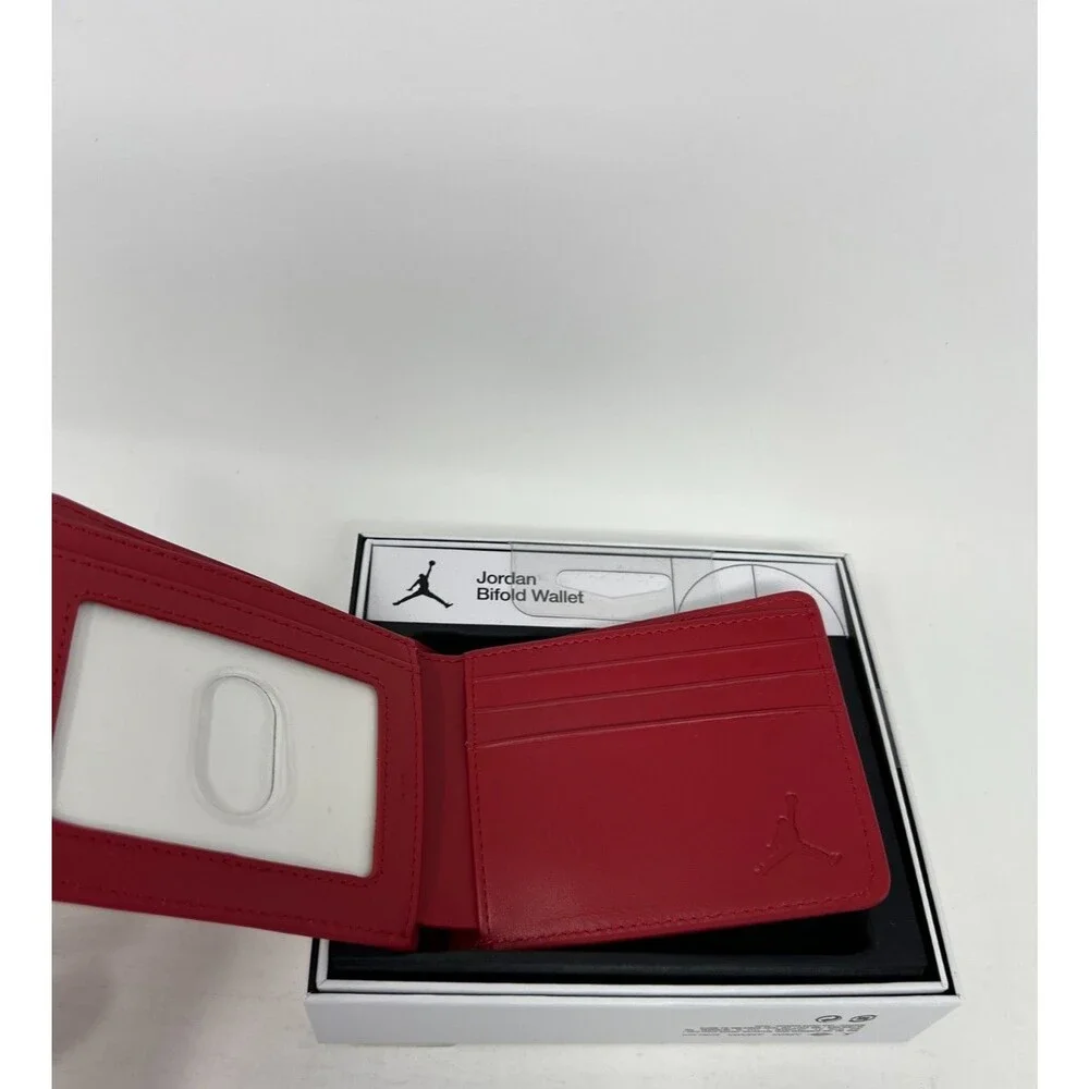 Nike Jordan Jumpman Ingot Bifold Wallet Gym Red Leather MA0819-R78 Mens New